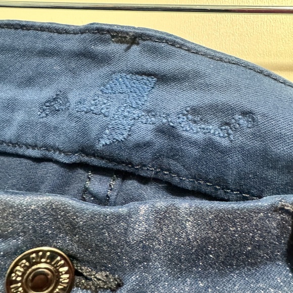 7 For All Mankind Wax Coated Skinny Jeans Blue - Picture 8 of 10